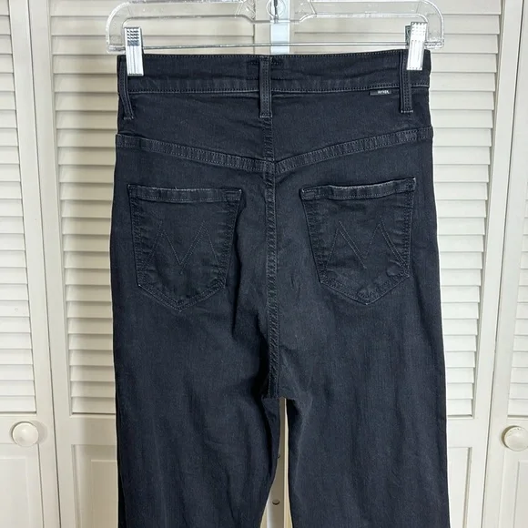 Mother Tippy Top Frisky Flood Not Guilty Black Denim Straight Jeans Size 25 - Picture 9 of 14